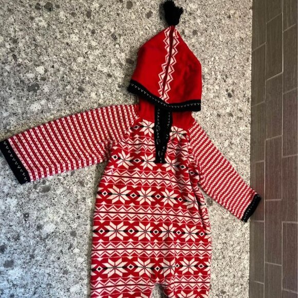 Hanna Anderrson Unisex Fair Isle Hooded‎ Romper-Size 70 - Picture 1 of 10
